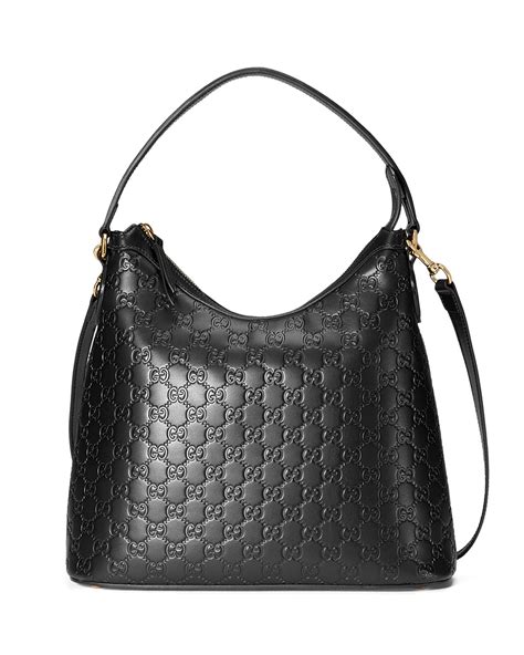 gucci hobo black bag|gucci guccissima hobo black.